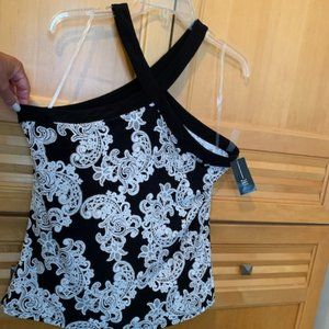 INC Criss-Cross Neckline Halter Sleeveless Top